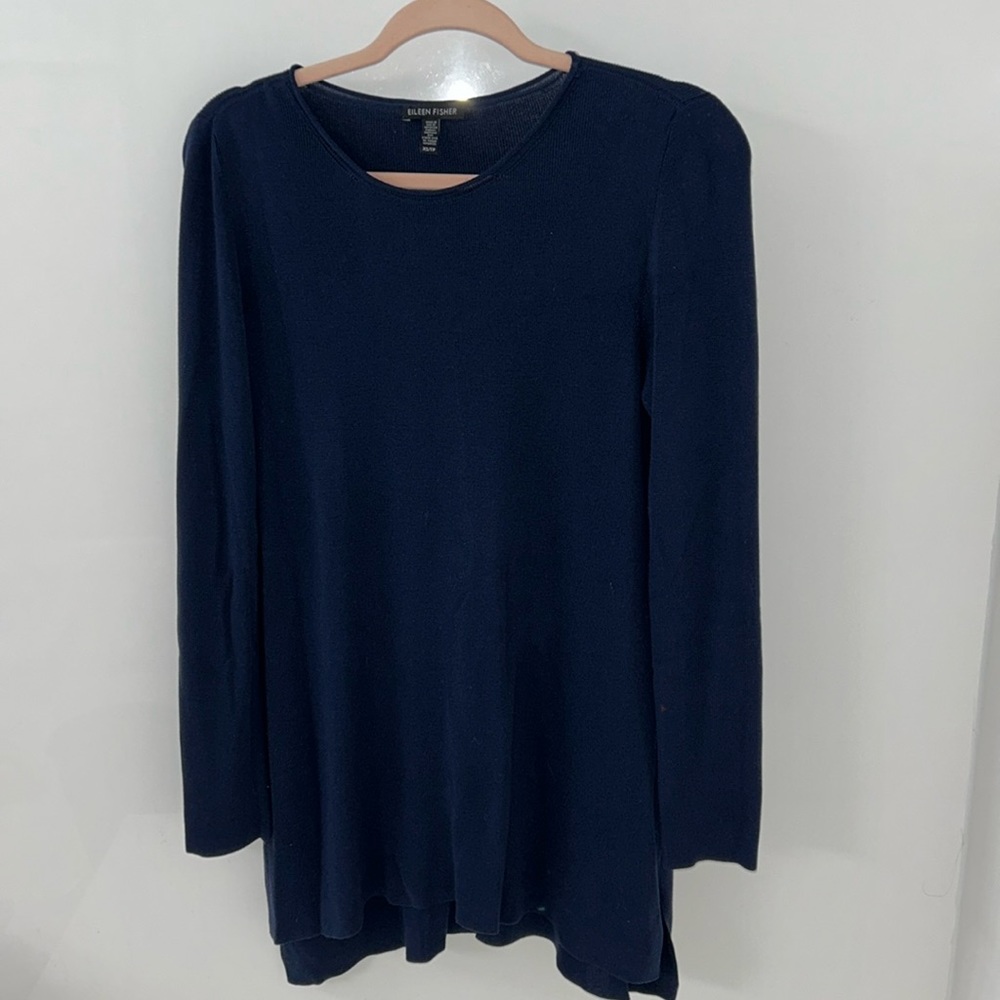 Eileen Fisher Crewneck long sleeve navy sweater